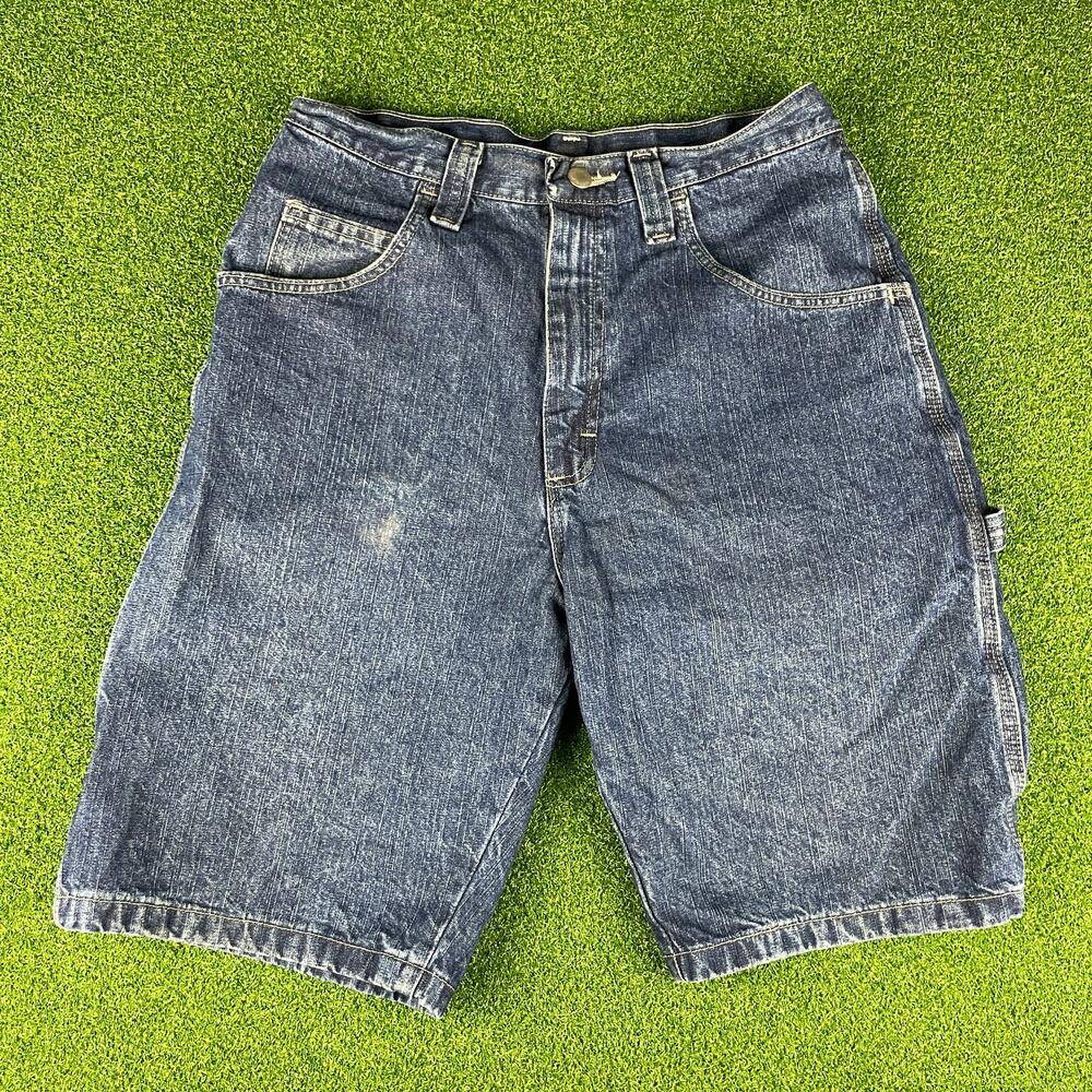 Vintage Wrangler Medium Wash Denim Jorts Carpenter Shorts Sz 30